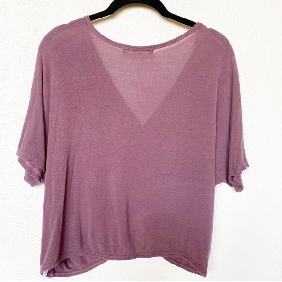 Project Social T X Urban Outfitters Gathered Front Eggplant Top Size Small - Picture 6 of 7